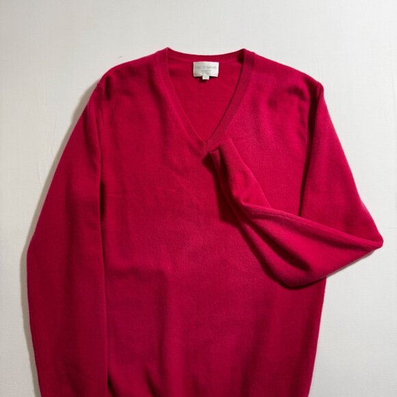 Eric Bompard Cashmere V-Neck Sweater Pink Magenta S Preppy  Unisex Quiet Luxury - Picture 5 of 10